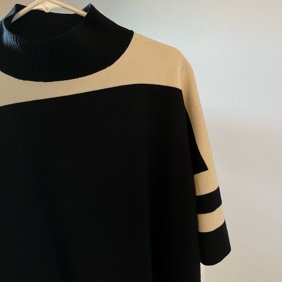 FRENCH CONNECTION Oversized Knit Sweater Black and White contrast - Picture 2 of 3